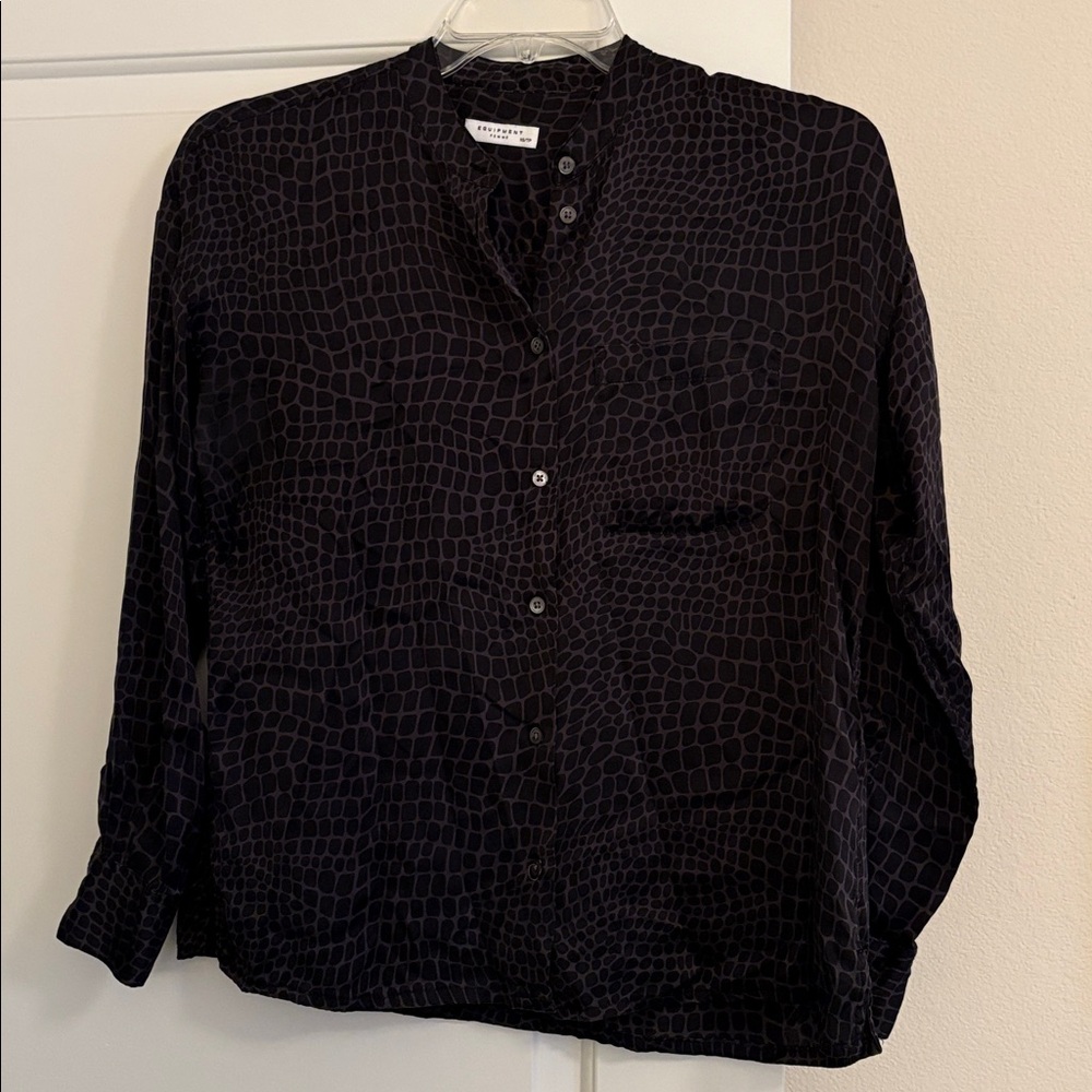 Equipment Femme leopard black and brown Patterned silk Blouse